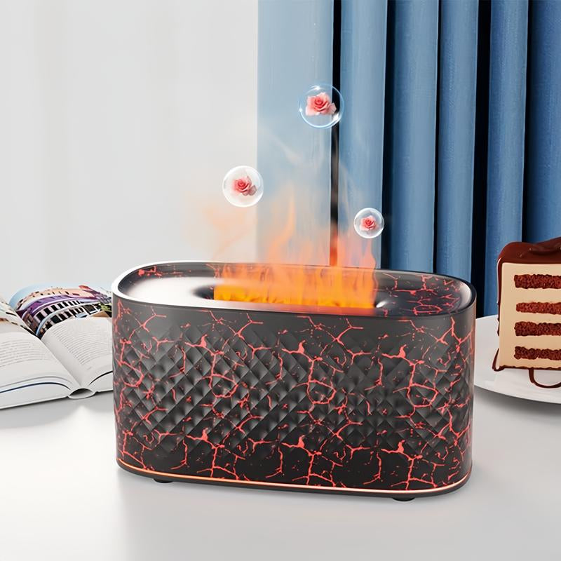 Essential Oil Diffuser with Color Gradient Flame, Elegant Desktop Humidifier, Aromatherapy Diffuser for Home, Hotel Air Freshener