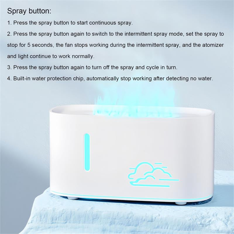 Essential Oil Diffuser with Color Gradient Flame, Elegant Desktop Humidifier, Aromatherapy Diffuser for Home, Hotel Air Freshener
