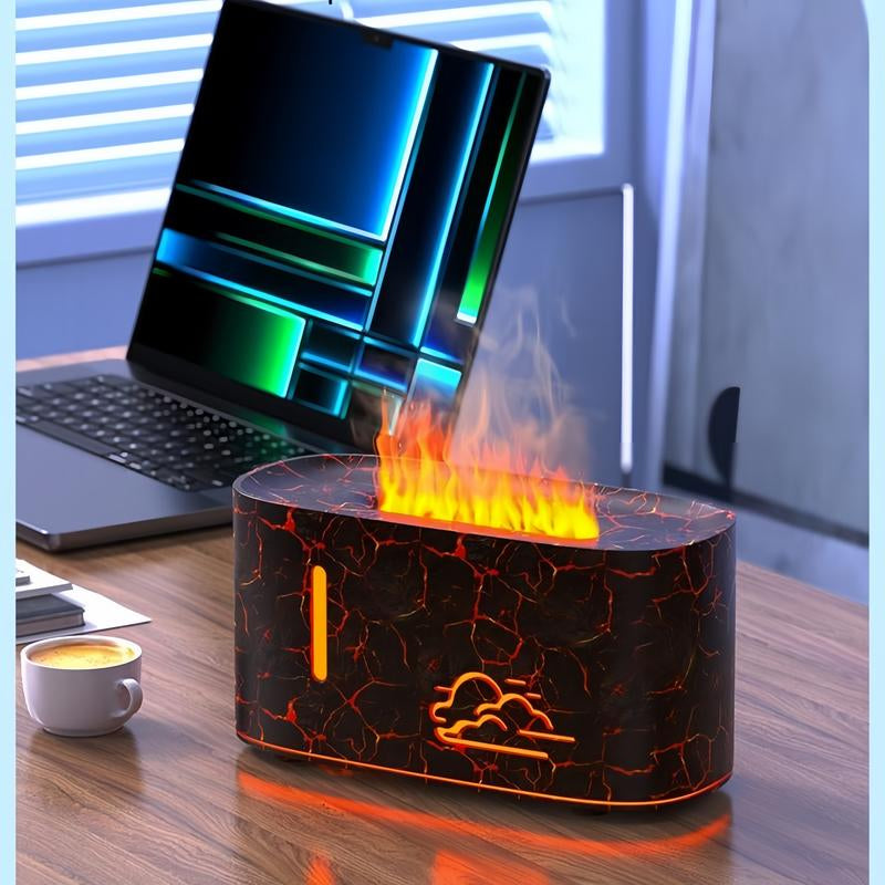 Essential Oil Diffuser with Color Gradient Flame, Elegant Desktop Humidifier, Aromatherapy Diffuser for Home, Hotel Air Freshener