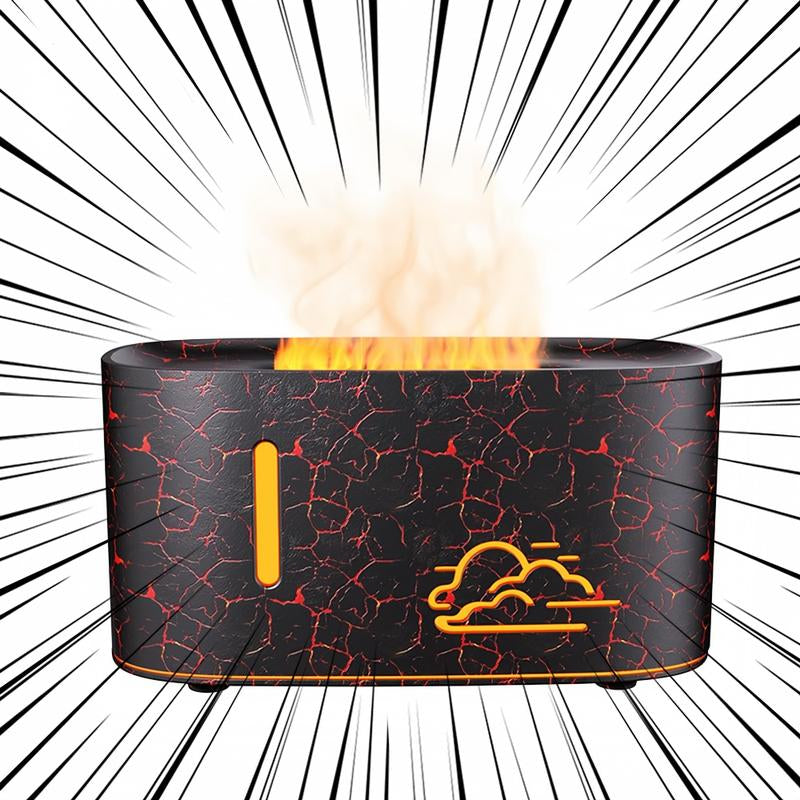 Essential Oil Diffuser with Color Gradient Flame, Elegant Desktop Humidifier, Aromatherapy Diffuser for Home, Hotel Air Freshener
