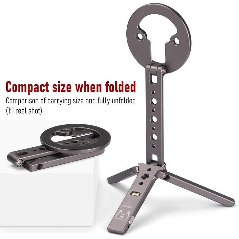 Tripod for 12/13/14/15/16 & Magsafe Cases | Handy Phone Stand | 20 N52 Inside, Cold Shoe Mount, 1/4" Screw & Foldable Hook