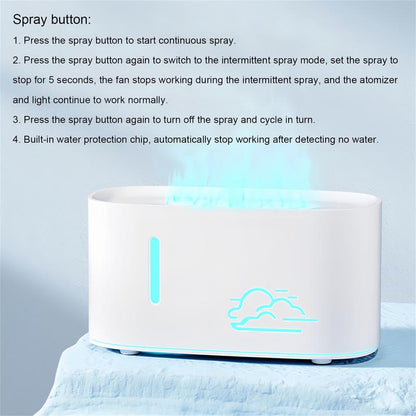 Essential Oil Diffuser with Color Gradient Flame, Elegant Desktop Humidifier, Aromatherapy Diffuser for Home, Hotel Air Freshener